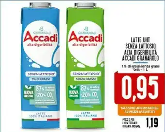 Conad City Granarolo Latte Uht Senza Lattosio Alta Digeribilita Accadi 1% Di Grassi/ Senza Grassi 1 L offerta