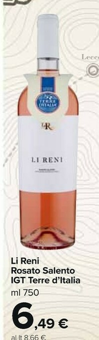 Carrefour Market Terre D'italia Li Reni Rosato Salento Igt offerta