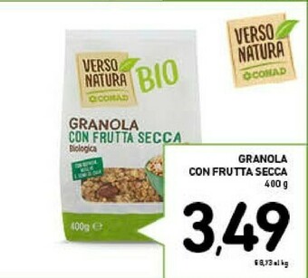 Conad City Conad - Granola Con Frutta Secca Biologica Verso Natura 400 G(ml) offerta