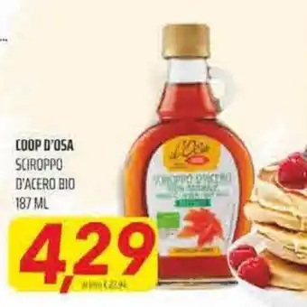Coop Superstore Coop d'Osa Sciroppo d'acero bio 187 ml offerta