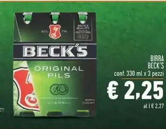 Conad Becks Beck's - Birra 330 G(ml) offerta