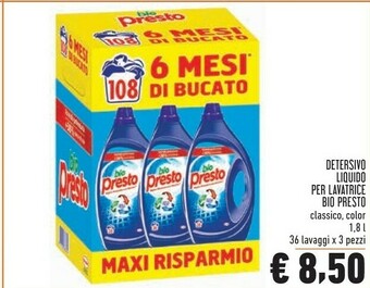 Conad Bio Presto Detersivo Liquido Per Lavatrice offerta