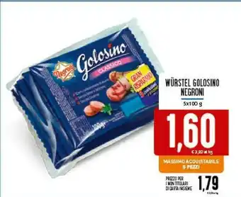 Conad City Negroni Wurstel Golosino Classico 100 G(ml) offerta