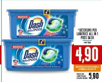 Conad City Dash Detersivo Per Lavatrice All In 1 Pods offerta