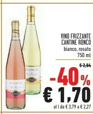 Conad Cantine Ronco Vino Frizzante Bianco/ Rosato offerta