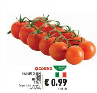 Conad Conad - Pomodoro Ciliegino Percorso Qualità 500 G(ml) offerta