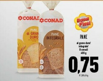 Conad Conad - Pane Di Grano Duro 400 G(ml) offerta