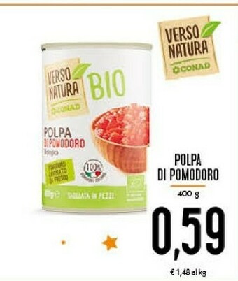 Conad Conad - Polpa Di Pomodoro Bio Verso Natura 400 G(ml) offerta