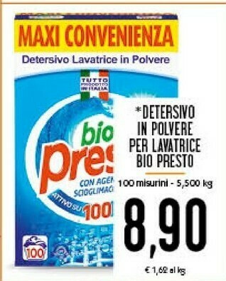 Conad Bio Presto Detersivo In Polvere Per Lavatrice offerta