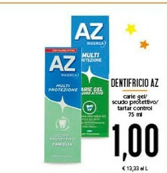 Conad Az Dentifricio Carie Gel/ Scudo Protettivo/ Tartar Control offerta