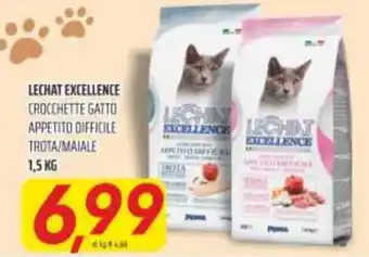 Coop Superstore Monge Lechat Excellence Crocchette gatto appetito difficile trota/maiale 1,5 kg offerta
