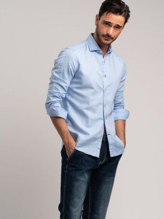 Invidia Camicia uomo misto cotone con cuciture a contrasto offerta