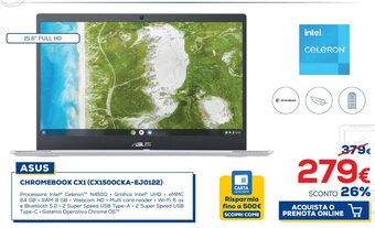 Euronics Asus Chromebook CX1 (CX1500CKA-EJ0122) offerta
