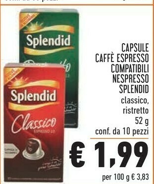 Conad Splendid Capsule Caffe Espresso Compatibili Nespresso offerta
