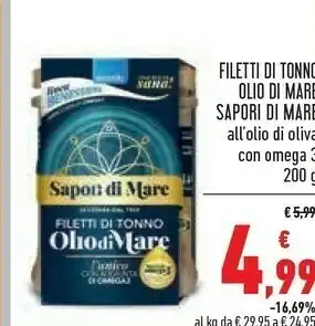 Conad Sapori di mare Filetti Di Tonno In Olio Di Oliva 200 G(ml) offerta