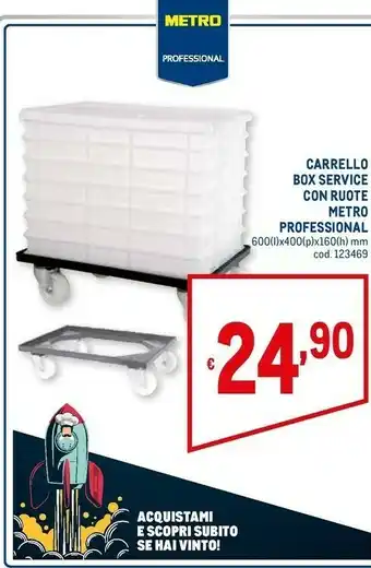 Carrello box service con ruote metro professional