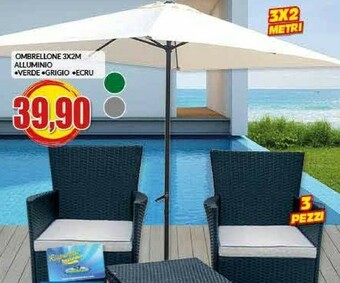 Risparmio Casa Ombrellone 3x2M Alluminio Verde offerta