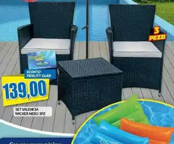 Risparmio Casa Set Valencia Wicker Nero 3pz offerta