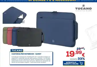 Euronics Tucano Custodia Per Notebook - Sandy offerta