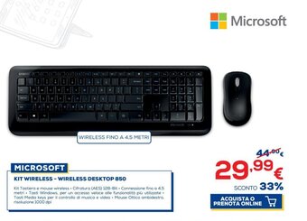 Euronics Microsoft Kit Wireless - Wireless Desktop 850 offerta