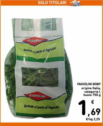 Spazio Conad Fagiolini boby offerta