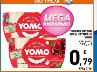 Spazio Conad Yogurt intero 100% naturale yomo offerta