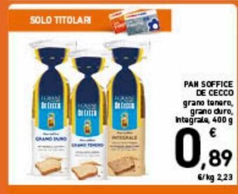 Spazio Conad Pan soffice de cecco offerta
