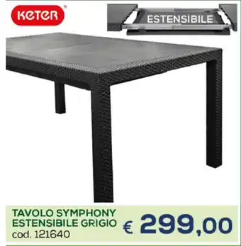 Casa & Co Keter Tavolo Symphony Estensibile Grigio offerta