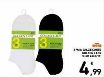 Spazio Conad 3 paia calze corte golden lady offerta