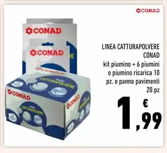 Conad Linea catturapolvere conad kit piumino + 6 piumini o piumino ricarica 10 pz. o panno pavimenti 20 pz offerta