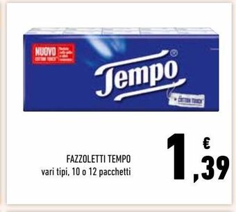 Conad Fazzoletti tempo vari tipi, 10 o 12 pacchetti offerta