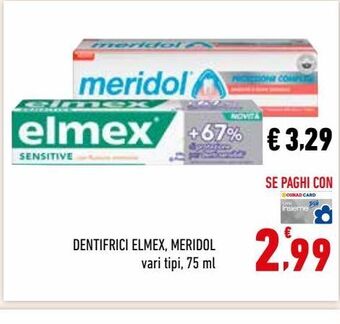 Conad Dentifrici elmex, meridol vari tipi, 75 ml offerta