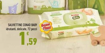 Conad Salviettine conad baby idratanti, delicate, 72 pezzi offerta