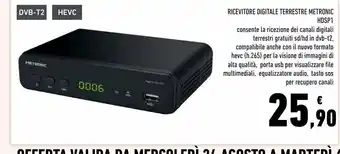Ricevitore digitale terrestre met ronic hdsp1
