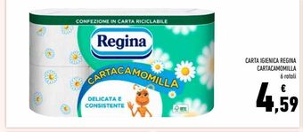 Conad Carta igienica regina cartacamomilla 6 rotoli offerta