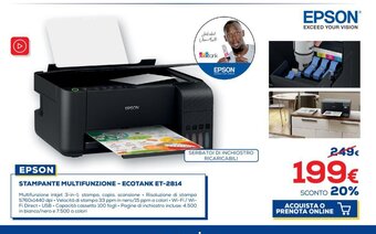 Euronics Epson Stampante Multifunzione-Ecotank Et-2814 offerta