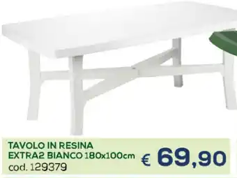 Casa & Co Tavolo in Resina Extra2 Bianco 180x100cm offerta