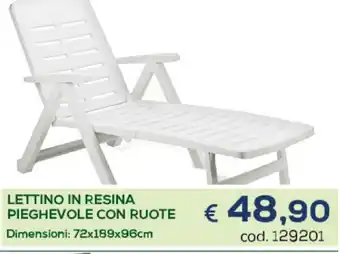 Casa & Co Lettino in Resina Pieghevole Con Ruote offerta