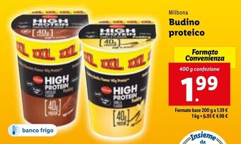 Lidl Milbona Budino Proteico 400 g Confezione offerta