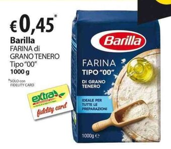 Extra Supermercati Barilla Farina di Grano Tenero Tipo 00, 1000g offerta