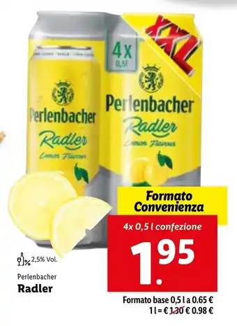 Lidl Perlenbacher Radler 4 x 0.5 l Confezione offerta