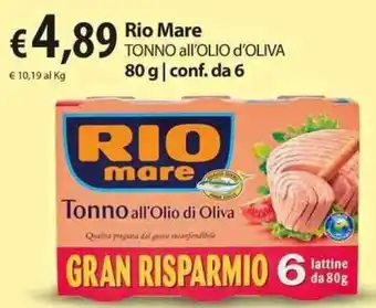 Extra Supermercati Rio Mare Tonno all'Olio di Oliva 80g offerta
