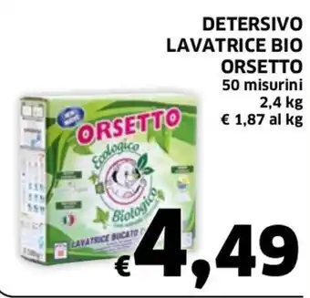 Ecu Discount Orsetto Detersivo Lavatrice Bio 50 misurini 2,4 kg offerta