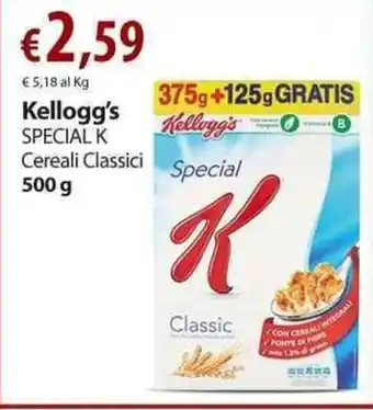 Extra Supermercati Kellogg's Special K Cereali Classici 500g offerta