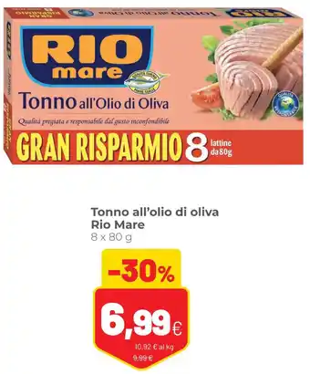 Coop Rio Mare Tonno all'olio di oliva 8x80 g offerta