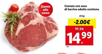 Lidl Costata con osso di bovino adulto scottona offerta