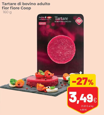 Coop Tartare di bovino adulto fior fiore Coop 160 g offerta