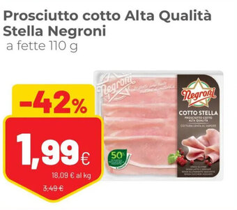 Coop Negroni Prosciutto cotto Alta Qualità Stella a fette 110 g offerta