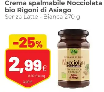 Coop Rigoni di Asiago Crema spalmabile Nocciolata Senza Latte-Bianca 270 g offerta