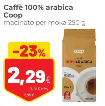 Coop Coop Caffè 100% arabica macinato per moka 250 g offerta